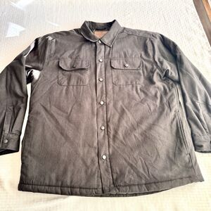 Rugged Elements Gray Insulated Snap Front Work Jacket Mens XL Quilted Lined